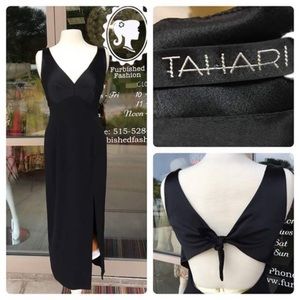 Tahari Long Tie Back Special Occasion Dress